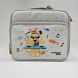 Insulated Lunch Bag Bentobeaven DJ Octopus Crab Gray Yellow Shoulder Strap Kids